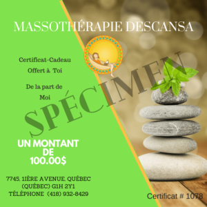 Certificat-cadeau de massage
