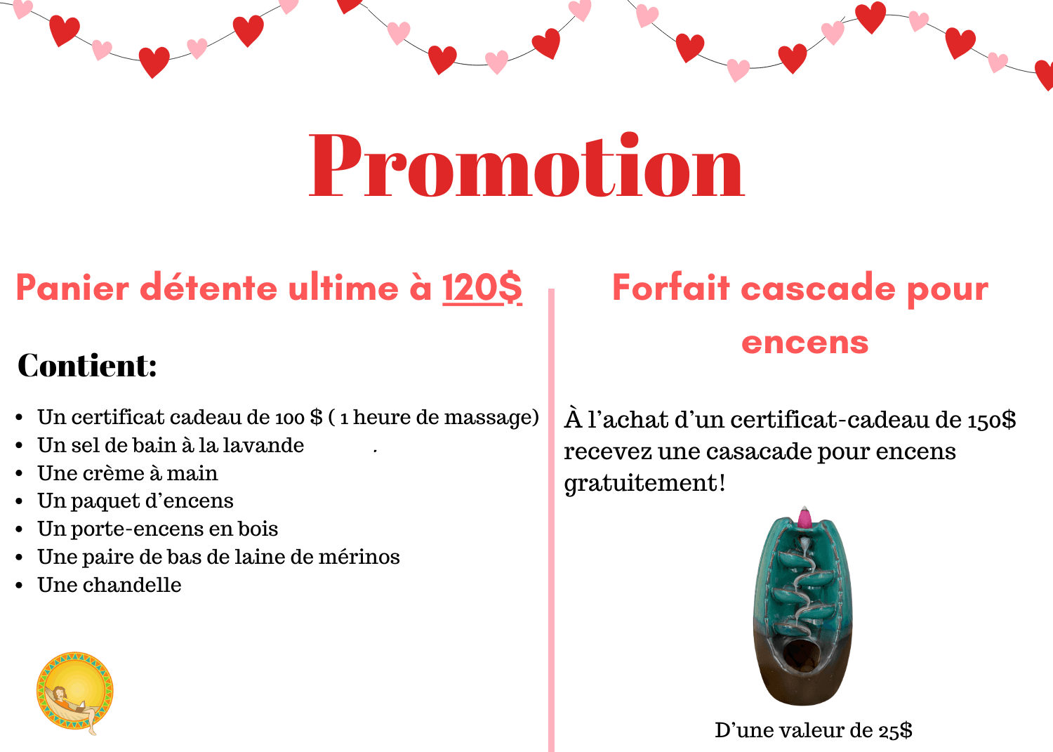 Promotion St-Valentin Massothérapie Descansa